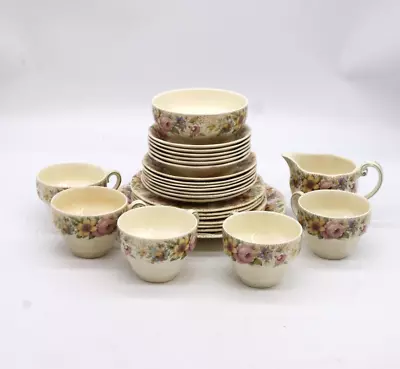 Buy WEDGWOOD & CO Newport Tea Service Set 27 Pcs Cups Saucers Bowls Plates • 19.99£