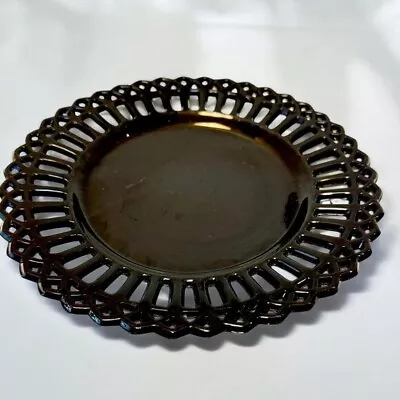 Buy Vintage Black Amethyst Depression Reticulated Lace Glass Plate 1940s Westmorland • 36.34£
