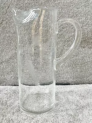 Buy Vintage Clear Art Glass Water Jug Pitcher Mid Century Tall Pinch Spout • 24.99£