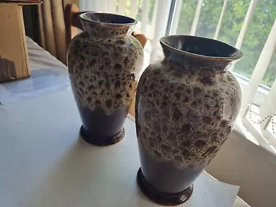 Buy FOSTERS HONEYCOMBE CORNISH POTTERY PAIR VASES  21 CM High • 9.50£