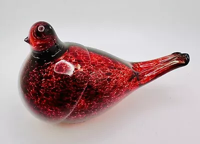 Buy Art Glass Team Bird Figure Finland Cranberry Speckled Red • 31.68£