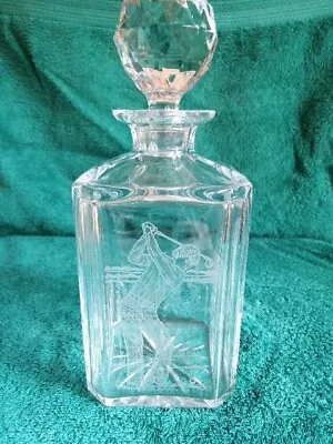 Buy  Edinburgh Crystal Decanter Etched With A Golfer. Weight Is Over 2kg. Unused.  • 16.50£