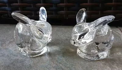 Buy Vtg Clear Glass Bunny Rabbit Taper Candle Holders Set Of 2  Sm 3  Tall 2  Wide • 13.98£