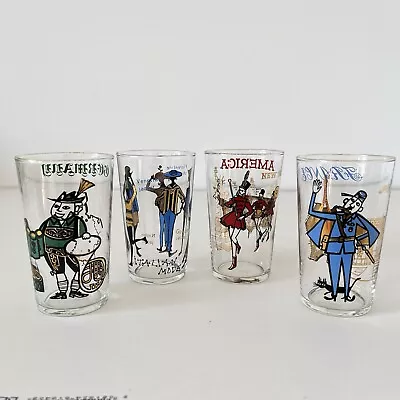 Buy Vintage Kitsch Fun Drinking Glasses Tumblers France Germany Italy America 1970s • 21.95£