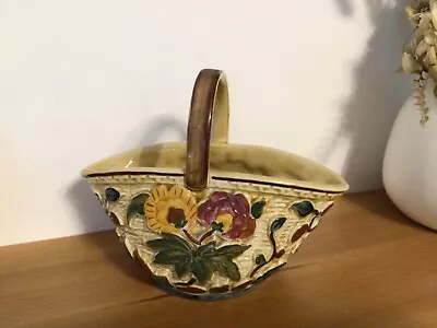 Buy H J Wood  Indian Tree  Hand Painted Handled Basket Staffordshire England 581/4 • 18£