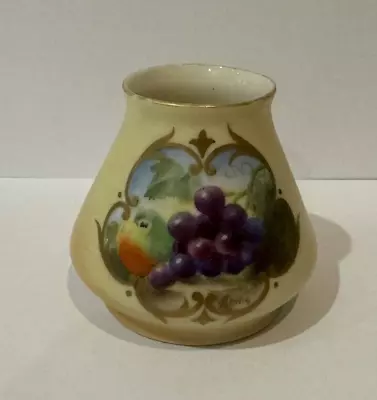Buy Antique Locke & Co Worcester Miniature Vase Painted With Fruit Signed Lewis (3) • 30£