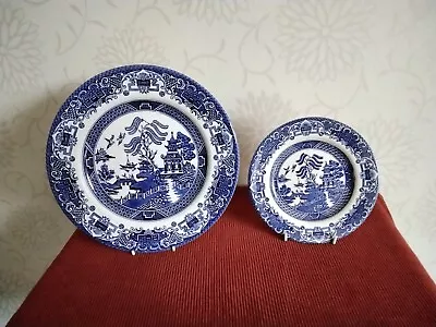 Buy Willow Pattern Dinner & Side Plate English Ironstone Tableware EIT 9.75  & 6.75  • 6.99£