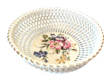 Buy Vintage Woven Porcelain Bowl Floral Fine China Insert 60 Cm Romanian  • 7£