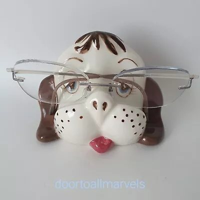 Buy Vintage Puppy Dog Eyeglasses Stand / Rest Studio Pottery Hand Painted Signed • 16.63£