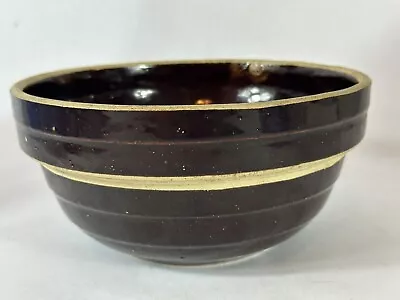 Buy Vintage 8 Inch Brown Pottery Stoneware Bowl USA • 17.71£