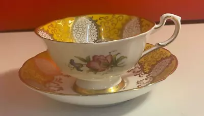 Buy Paragon Bone China Yellow/Gold/Floral Tea Cup With Saucer, Vintage • 38.99£