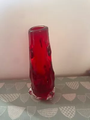 Buy Whitefriars Knobbly Glass Vase - 9359 - Ruby Red • 65£