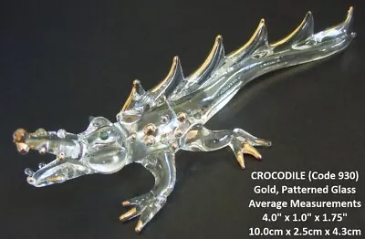 Buy Glass CROCODILE ALIGATOR Glass Figurine Glass Ornament Beautiful Glass Animals • 5.15£