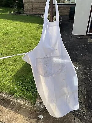 Buy Vintage Artisan White Cotton Studio Workshop Apron/Pottery/Carpenter/Artist • 15£