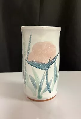 Buy Vintage Hand Painted Flower Clay Pottery Vase • 23.29£