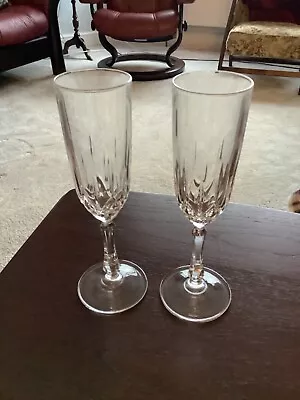 Buy A Pair Of Cut Glass Champagne Flutes Possibly Edinburgh Crystal Ex Condition  • 8£