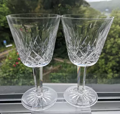 Buy X 2 Waterford Lismore Claret Wine Glasses ~ 148mm High ~ Signed • 32.99£
