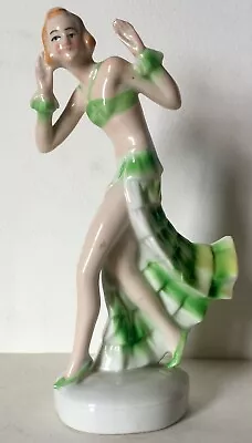 Buy Original Vintage 1930's Ceramic Dancer In Green Dress 150 Cms High  Foreign 8457 • 50£