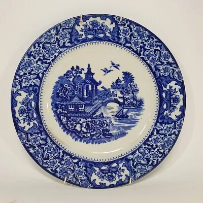 Buy Olde Alton Ware Flow Blue Willow Dinner Plate 25cm Antique Decorative W/ Hanger • 18£