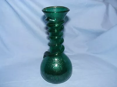 Buy Monart Vintage Glass Vase Green Spiral Design • 70£