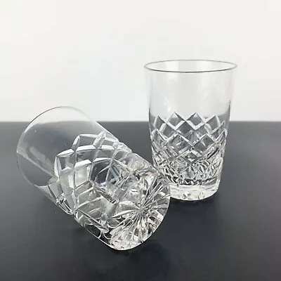 Buy Diamond Cut Crystal Water Glass Set Of 2 | Crystal Heavy Based Tumbler • 15.27£