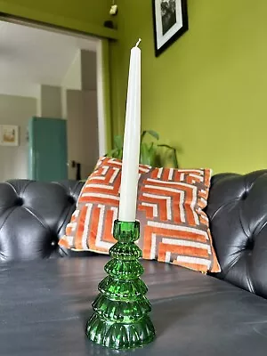 Buy 1930’s Vintage Green Glass Candle Holder Christmas Tree Candlestick Holder  VTG • 9.99£