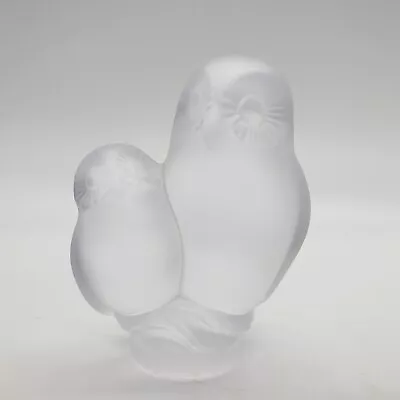 Buy Cristal De Sevres France Frosted Glass Owl & Owlets, Frosted Crystal Owl - EUC • 25.72£