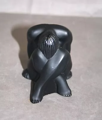Buy Lalique Nu Assis Noir Seated Nude Black Frosted Glass Figurine - Thames Hospice • 77£