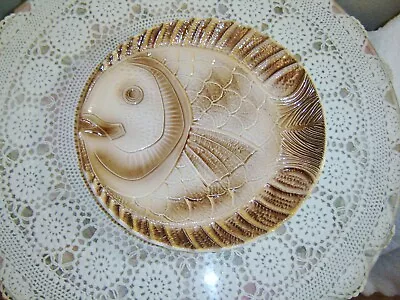 Buy  French  Sarreguemines Majolica 10  Fish Plate • 14£