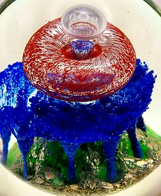 Buy ATOMIC PAPERWEIGHT Abstract Golden Azure Mushroom Fire Cloud VINTAGE RARE VG+++ • 14.99£
