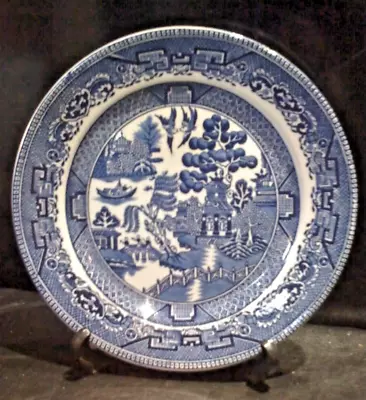 Buy VINTAGE 1930's M R MIDWINTER WILLOW 8  DESSERT/STARTER PLATE BLUE & WHITE EXC • 3.75£