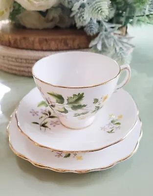 Buy Vintage Crown Royal Bone China Floral Tea Cup Trio • 7.99£