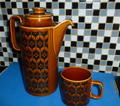 Buy Vintage Hornsea Pottery Brown Heirloom Coffee Pot.( Plus One Mug) 1975 1970s • 30£