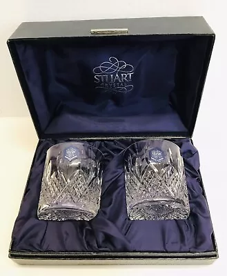 Buy Pair Boxed Stuart Crystal Hamilton Whisky/Whiskey/Spirit Old Fashioned Tumblers • 29.99£