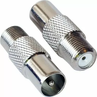 Buy Satellite Coax Male Adapter F-Type Female To RF TV Aerial Connector Pack 1 • 2.91£