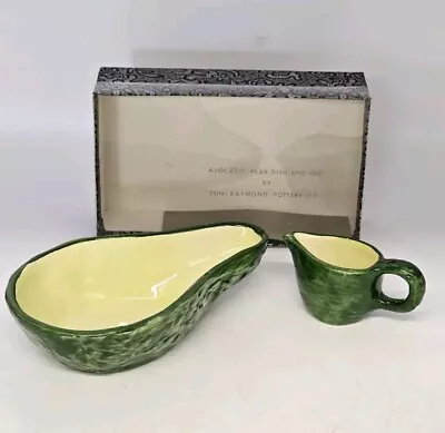 Buy Vintage 1970s Boxed Toni Raymond Pottery Avocado Dish And Jug. • 9£