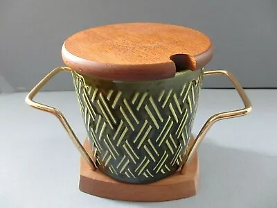 Buy Vintage Retro Mid Century Nelson Ware  Pottery Jam Pot On Wood Base [25] • 6.50£