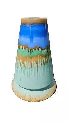 Buy Shelley Art Deco Large Harmony Drip Ware Volcano Vase In Blue Green And Purple • 220£