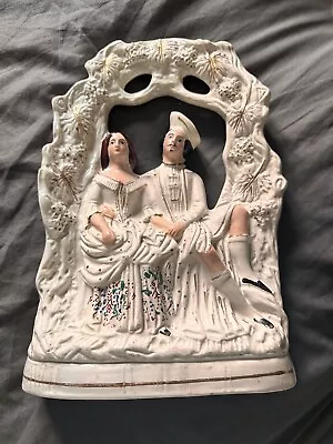 Buy Large Victorian Staffordshire Pottery Courting Couple • 25£