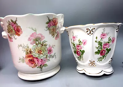 Buy English Fine Bone China 2 Flower's Planters Home Decor Patio • 21£