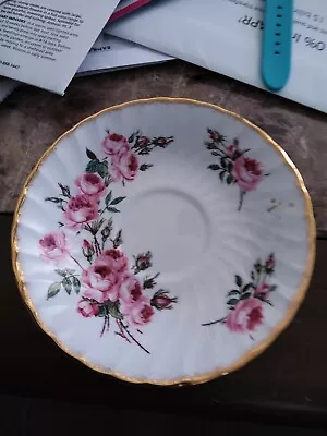 Buy Vintage Royal Sutherland H&M Fine Bone China , Pink  Saucer Made In England • 6.79£