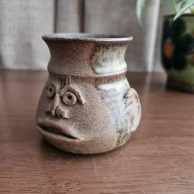 Buy Handcrafted Funny Face Ugly Studio Pottery Brown Small Mug • 12.95£