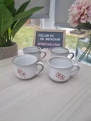 Buy 4 X Vintage Denby Gypsy Stoneware Pink Floral Coffee Tea Cups Mugs - 7.5cm  • 12£