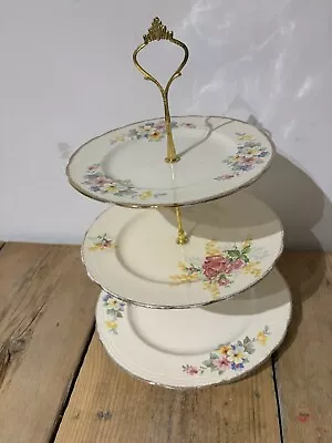 Buy Vintage Bone China 3 Tier Cake Stand Alfred Meakin  • 12.99£