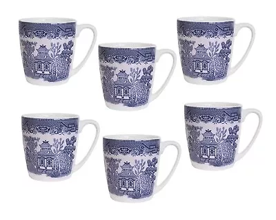 Buy Set Of Six Churchill China Blue Willow 220 Ml Acorn Coffee Tea Mug China Gift    • 41.90£
