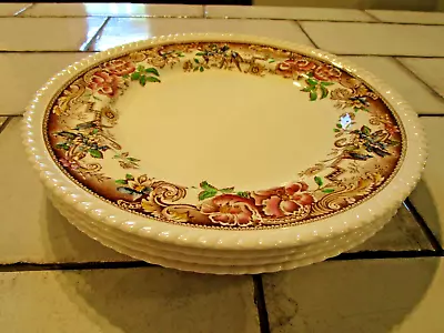 Buy Lot Of Four Johnson Brothers DEVONSHIRE Dinner Plates Brown Floral • 28.01£