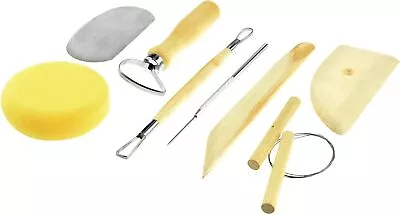 Buy SE Pottery And Clay Carving Tool Set With Wooden Handles- Pottery Kit For Beginn • 17.12£