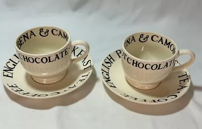 Buy Emma Bridgewater Black Toast  & Marmalade Large Teacup & Saucer Set Of 2 • 102.50£