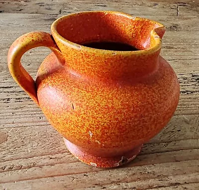 Buy Antique Vintage Dicker Ware Sussex Jug Orange Matt Glaze Finish Pottery • 35£