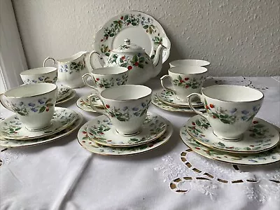 Buy Duchess Bone China Strawberry Fields Tea Set + Tea Pot  22 Unused Pieces - VGC • 78£